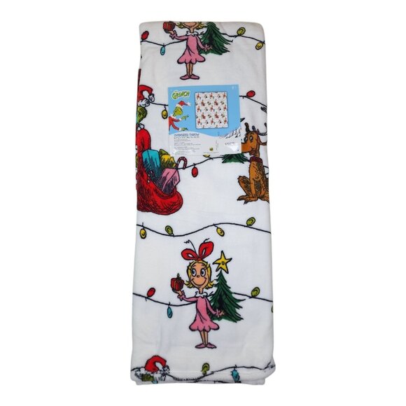 Dr. Seuss The Grinch Oversized Throw Blanket 60" X 70" Christmas Lights Holiday - Picture 1 of 11